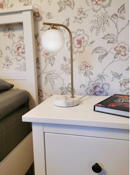 Aneta Lighting ORFEUS bordlampa,  matt mässing/ marmor,  5W LED (7392986774888)