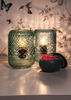 Aneta Lighting MINNA bordlampe,  blå, glass (7392986773751)