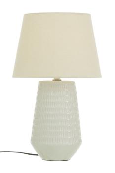 Aneta Lighting MONA bordlampe,  hvit, keramikk, med tekstilskjerm (7392986772327)