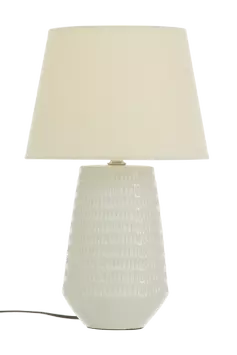 Aneta Lighting MONA bordlampe, hvit, keramikk, med tekstilskjerm