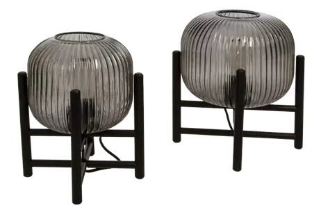 Aneta Lighting VINDA bordlampe stor, svart/ sotet (7041661268227)