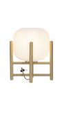 Aneta Lighting VINDA bordlampe,  tre/hvit, med glasskuppel (7392986772846)