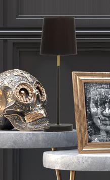 Aneta Lighting EKETORP bordl liten, svart/ matt messing (7392986772006)