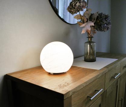 Aneta Lighting MOON bordlampe,  20cm, hvit, E27 (7392986771900)