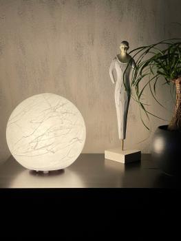 Aneta Lighting MOON bordlampe,  25cm, hvit, E27 (7392986771894)