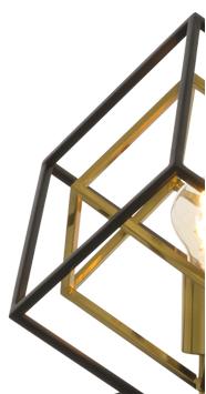 Aneta Lighting CUBES bordlampe liten, svart/ matt messing (7392986771658)
