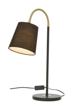 Aneta Lighting LJUSDAL bordlampe,  svart/ matt messing (7392986771474)