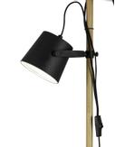 Aneta Lighting ESPRESSO golvlampe,  svart/ tre,  2-arm med metallskjermer (7392986775236)