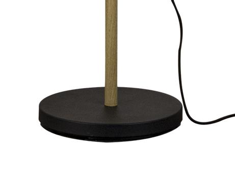 Aneta Lighting ESPRESSO golvlampe,  svart/ tre,  2-arm med metallskjermer (7392986775236)