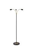 Aneta Lighting LJUSDAL golvlampe 3-arm svart/ matt messing, 3xE27 (7392986775205)