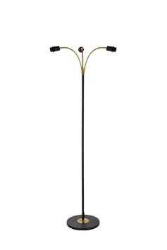 Aneta Lighting LJUSDAL golvlampe 3-arm svart/matt messing, 3xE27