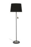 Aneta Lighting EKETORP golvlampe,  svart/ matt messing, inkl. skjerm, med lesearm (7392986773256)