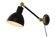 Aneta Lighting DUBLIN vegglampe,  svart/ matt messing, E27 (7041661268326)