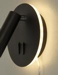 Aneta Lighting ACE vegglampe,  svart, 6 + 3W LED, spot+indirekte lys (7041661268654)