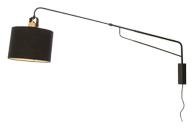 Aneta Lighting WALLY vegglampe,  svart/ tre,  E27, inkl. skjerm packad i separat eske (7041661269897)