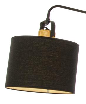 Aneta Lighting WALLY vegglampe,  svart/ tre,  E27, inkl. skjerm packad i separat eske (7041661269897)