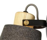 Aneta Lighting GEILO vegglampe,  svart/ grå/ tre,  E27 (7041661269767)