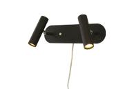 Aneta Lighting ARTIC vegglampe 2-lys, svart, LED (7041661271326)