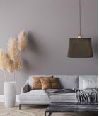 Aneta Lighting GEILO taklampe 45cm, grå/ svart/ tre,  E27 (7041661269743)