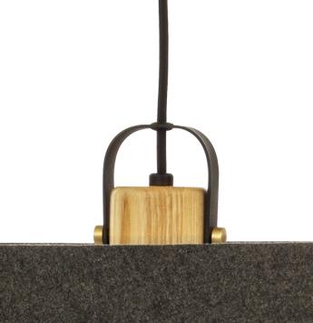 Aneta Lighting GEILO taklampe 45cm, grå/ svart/ tre,  E27 (7041661269743)