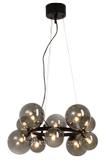 Aneta Lighting MOLEKYL taklampe rund, svart/ sotet,  10 x G9 (7041661271043)