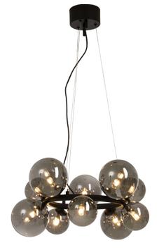 Aneta Lighting MOLEKYL taklampe rund, svart/ sotet,  10 x G9 (7041661271043)