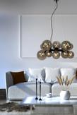 Aneta Lighting MOLEKYL taklampe rund, svart/ sotet,  10 x G9 (7041661271043)