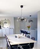 Aneta Lighting MOLEKYL taklampe rund, svart/ sotet,  10 x G9 (7041661271043)