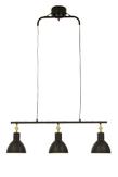 Aneta Lighting DUBLIN taklampe 3-lys, svart/ matt messing, E27 (7041661271586)