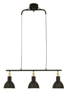 Aneta Lighting DUBLIN taklampe 3-lys, svart/matt messing, E27