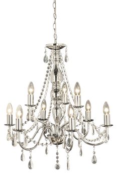 Aneta Lighting CHATEAU takkrone 9-arm, krom, 9x40W E14 (7041661248892)