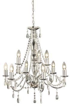 Aneta Lighting CHATEAU takkrone 9-arm, krom, 9x40W E14 (7041661248892)