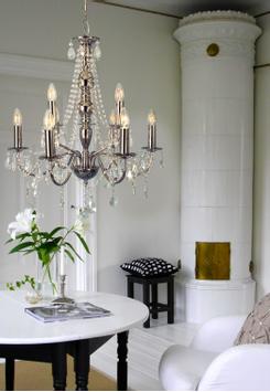 Aneta Lighting CHATEAU takkrone 9-arm, krom, 9x40W E14 (7041661248892)