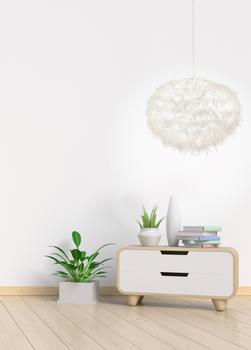 Aneta Lighting DUN taklampe, 55cm, hvit, 60W E27 (7041661256187)