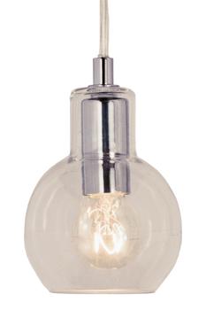 Aneta Lighting LEAH vinduspendel,  klar/ krom,  4 m ledning med stikkontakt (7041661259492)