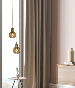 Aneta Lighting LEAH vinduspendel,  amber, 4 m ledning med stikkontakt (7041661259508)
