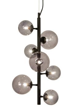 Aneta Lighting MOLEKYL taklampe vertikal, svart/ sotet,  7 x G9 (7041661260955)