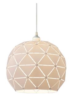 Aneta Lighting LATTICE taklampe 30cm rund, hvit tekstil (7041661266957)