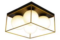 Aneta Lighting ASTRO plafond stor, svart/ gull/ opal,  4 x E27 (7041661268340)