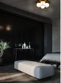 Aneta Lighting ASTRO plafond stor, svart/ gull/ opal,  4 x E27 (7041661268340)