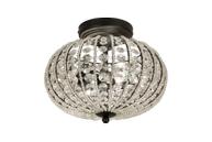 Aneta Lighting EDDA plafond, svart/ klar,  2xE14 (7041661260689)