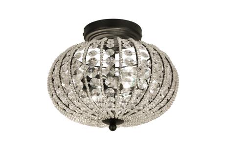 Aneta Lighting EDDA plafond, svart/ klar,  2xE14 (7041661260689)