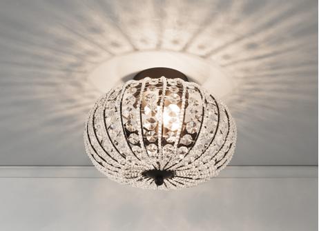 Aneta Lighting EDDA plafond, svart/ klar,  2xE14 (7041661260689)