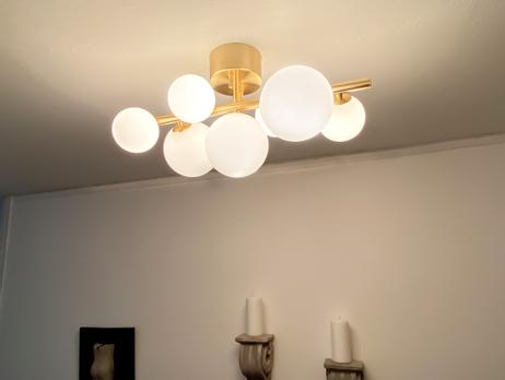 Aneta Lighting MOLEKYL plafond, matt messing/ hvit (7041661265820)