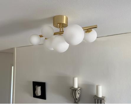 Aneta Lighting MOLEKYL plafond, matt messing/ hvit (7041661265820)
