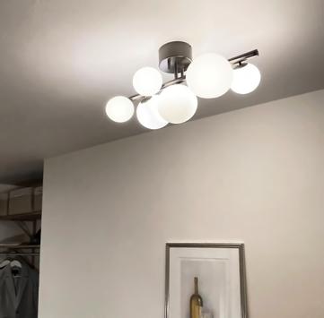 Aneta Lighting MOLEKYL plafond, tinn/ hvit,  7xG9 (7041661268081)