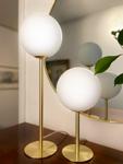 Aneta Lighting MOLEKYL bordlampe høy, matt messing/ hvit,  G9 (7041661268104)