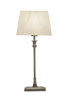 Aneta Lighting ANETTE bordlampe,  sølv/ hvit,  E14, inkl. skjerm (7041661255135)