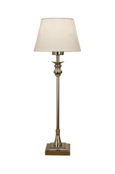 Aneta Lighting NORA bordlampe høy, silver/ hvit,  inkl. skjerm (7041661259737)