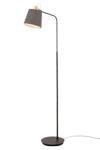 Aneta Lighting GEILO gulvlampe,  svart/ grå/ tre,  E27 med skjerm pakket i separat eske (7041661269750)